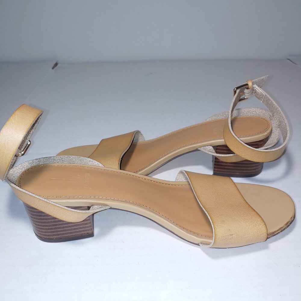 J By J. Crew Ankle Buckled Strap Sandals Size 8 Tan - Picture 3 of 9